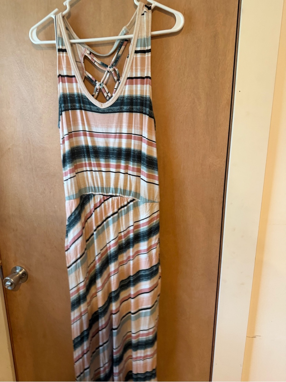Maurices Striped Tank Dress in Blush, Teal & Black